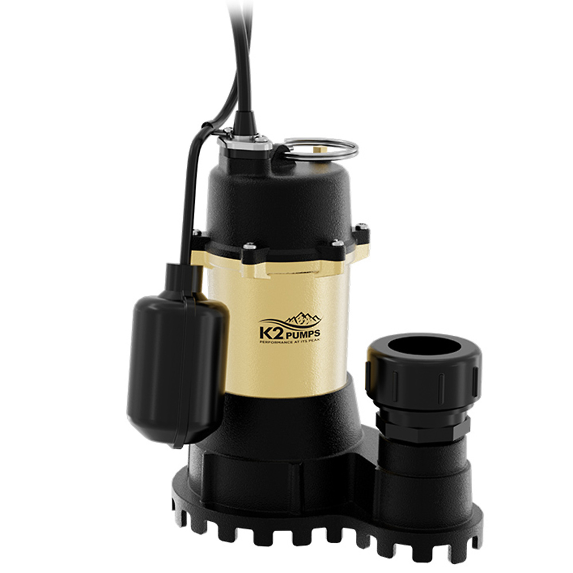 K2 1/2 HP Heavy-Duty Cast Iron Sump Pump - Tethered, Max. Flow 4300 GPH, Port Size 1.5 in, Model# SPI05003TPK